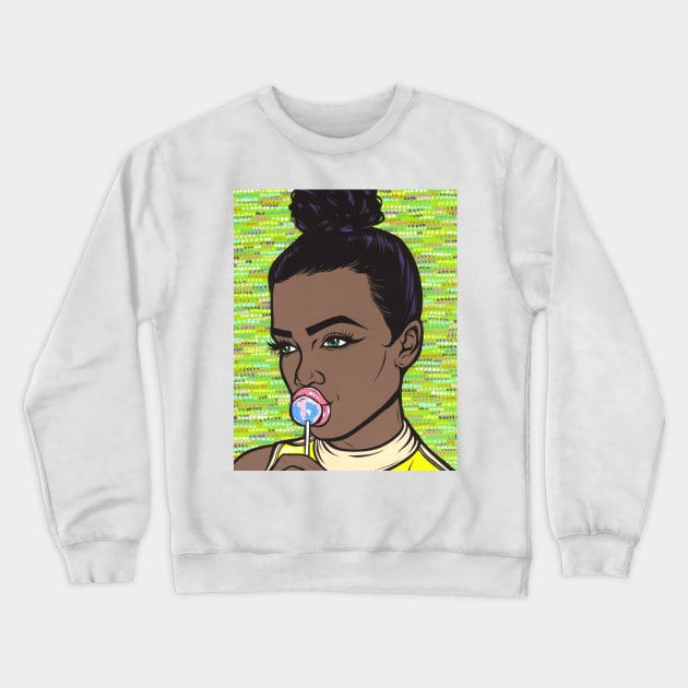 Lollipop Comic Girl Crewneck Sweatshirt by turddemon